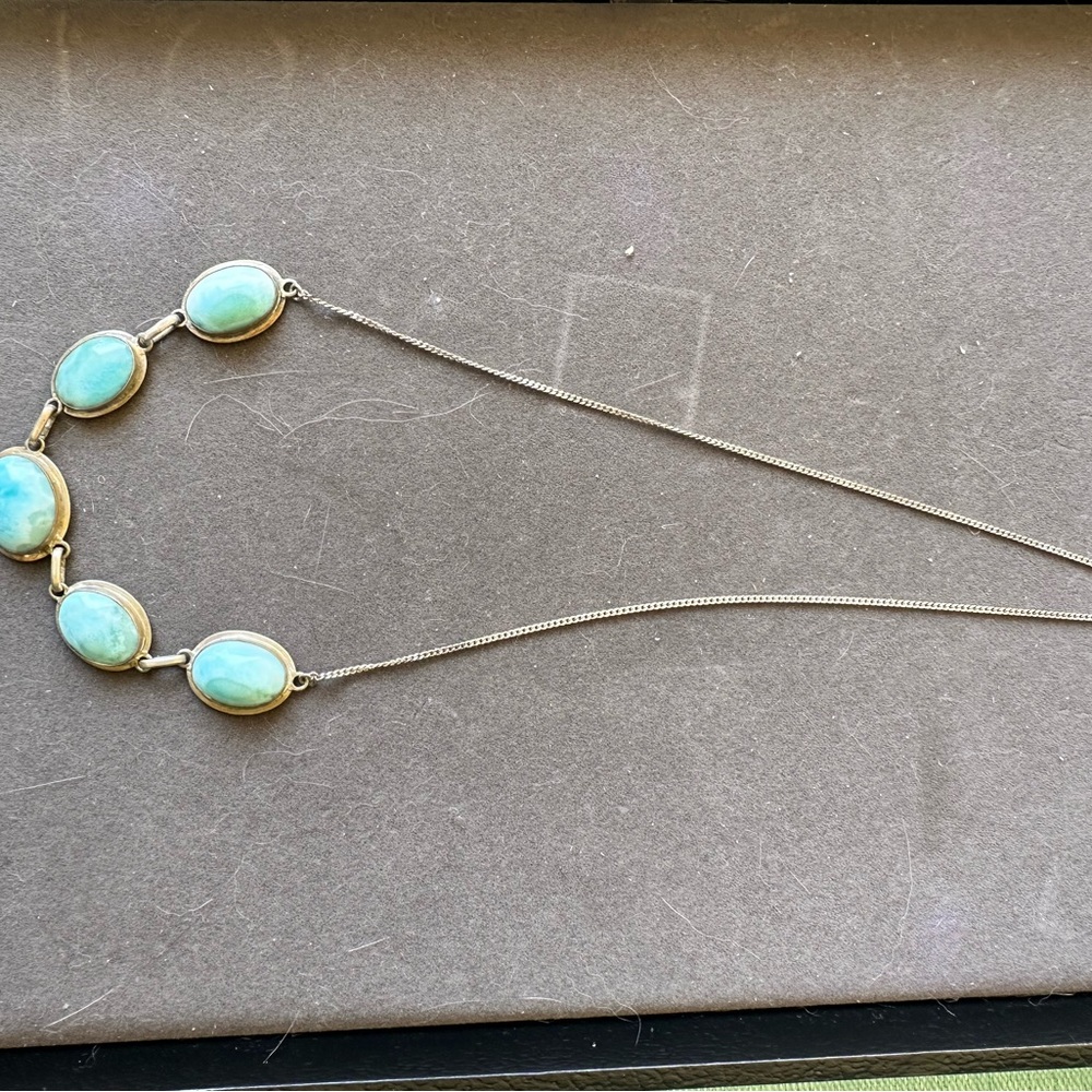 Larimar and sterling necklace
